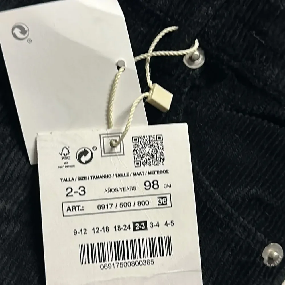 ZARA Kids | Black | CORDUROY SLIM FIT PANTS